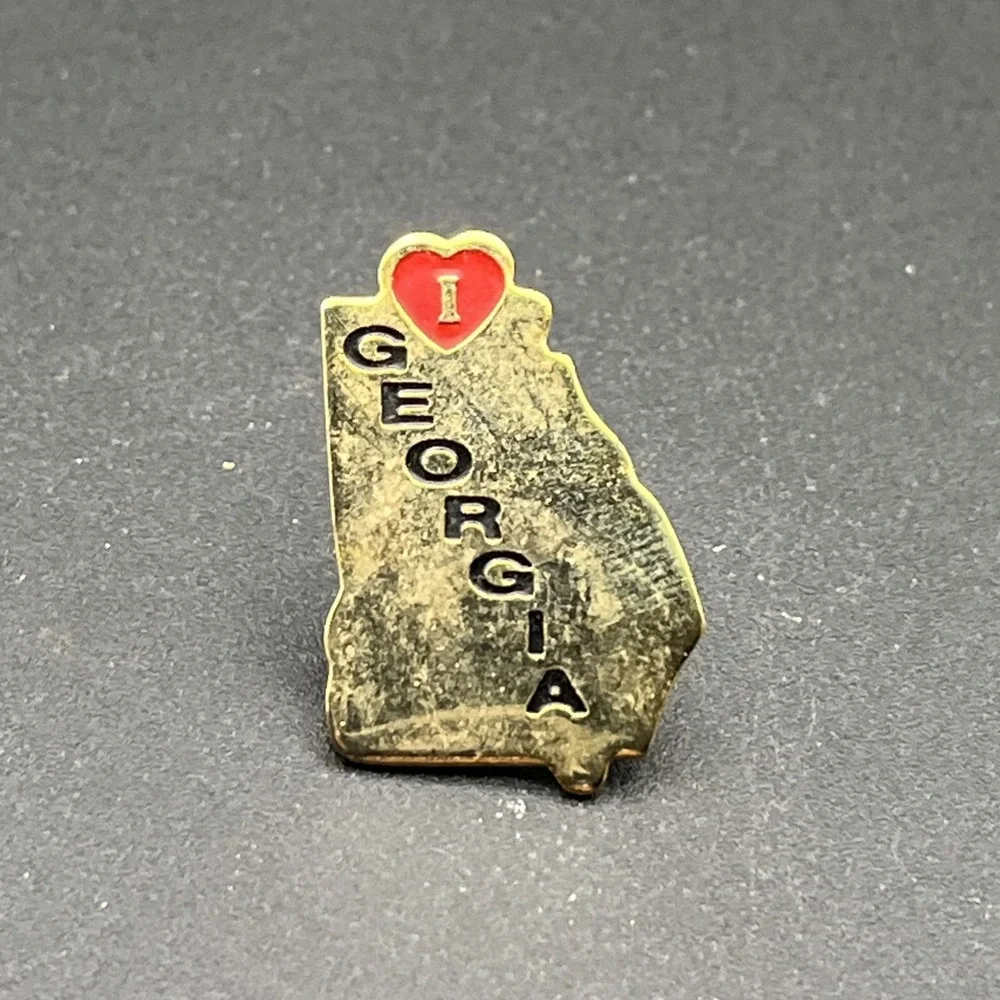 I Heart Love Georgia State Outline United States Of America‎ Lapel Hat Pin